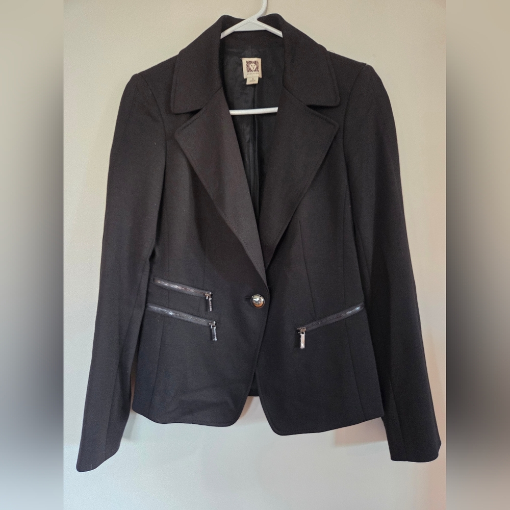 Anne Klein Blazer With Zipper Accents